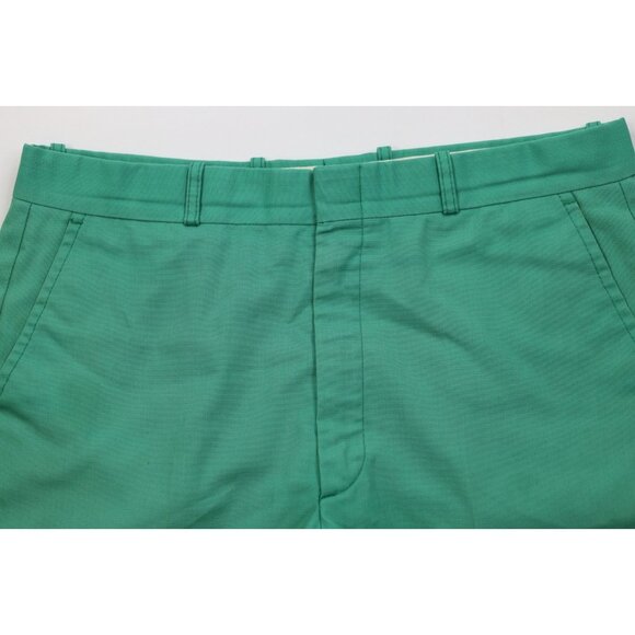 Vintage 70s Streetwear Mens 32 Distressed Above Knee Chino Golf Shorts Green USA - Picture 2 of 12